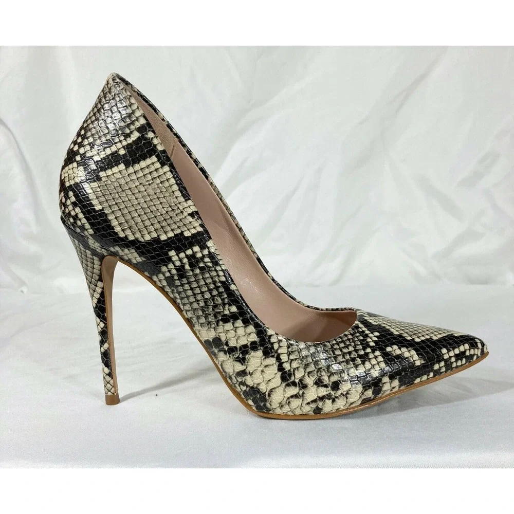 Aldo Women's Stessy Snakeskin Stiletto High Heel Shoe Size 8 EU 38.5 Pointy Toe - Picture 6 of 11